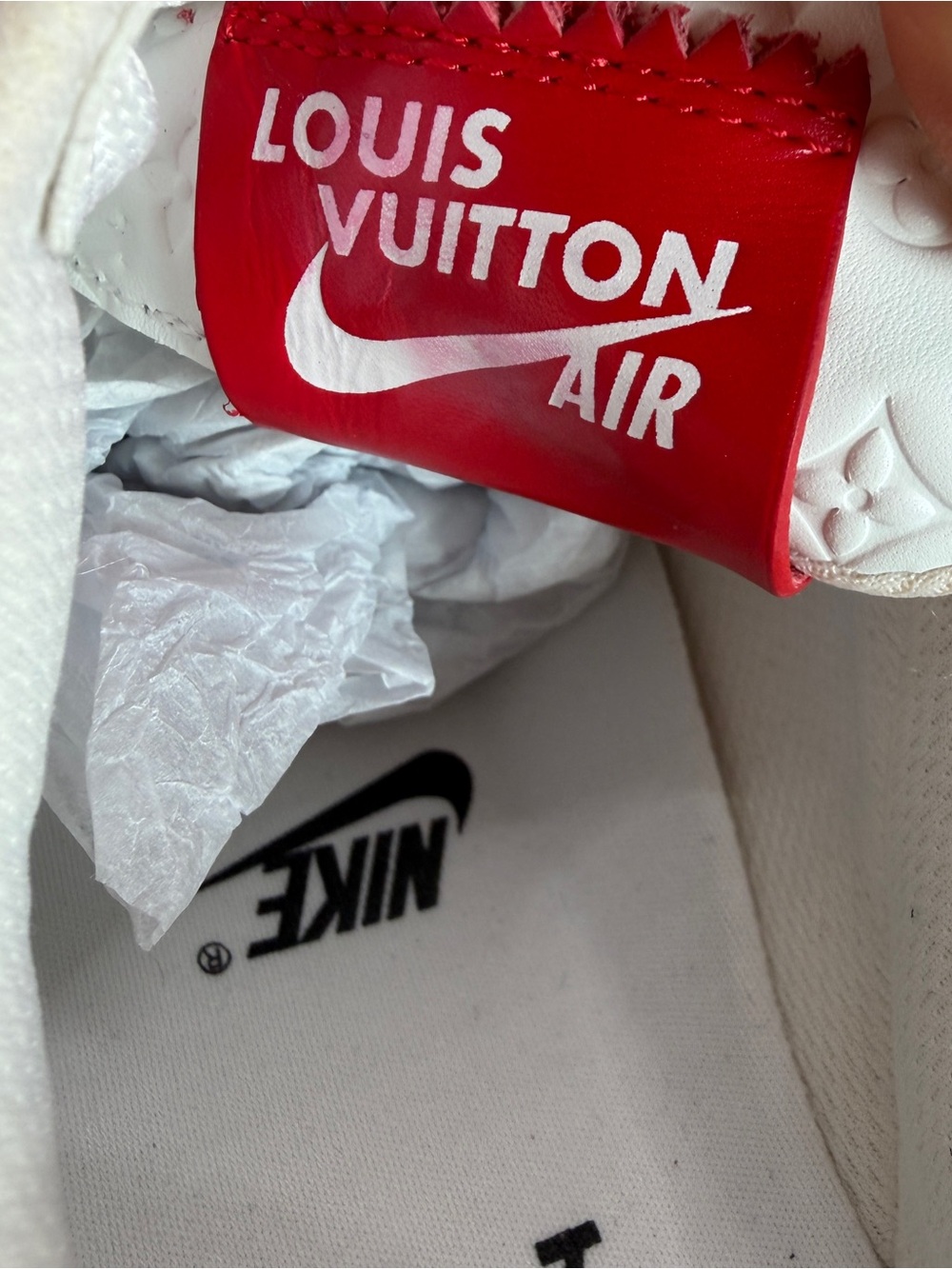 Louis Vuitton x Nike Air Force 1 Low White Red Virgil Abloh Men’s Size 9 - Picture 15 of 16